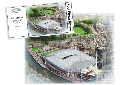Millennium Stadium Wales Rugby Union Art Jigsaw Puzzle